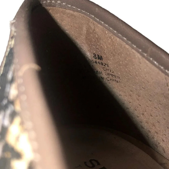 SPERRY Top-Sider Sz 8 Womens Python Silverside Peep Toe Cork Platform Wedge Shoe - Picture 7 of 8